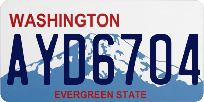 WA license plate AYD6704