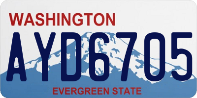 WA license plate AYD6705