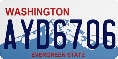 WA license plate AYD6706