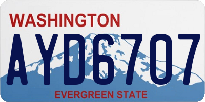 WA license plate AYD6707
