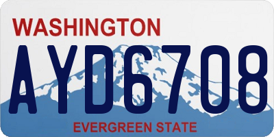 WA license plate AYD6708