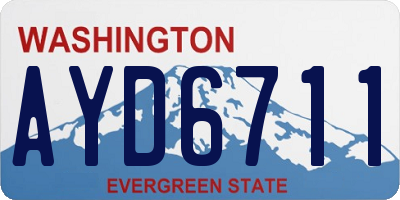 WA license plate AYD6711