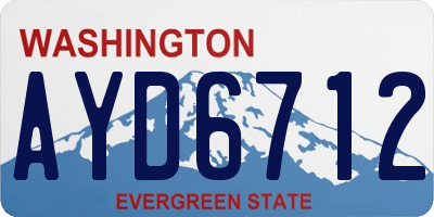 WA license plate AYD6712