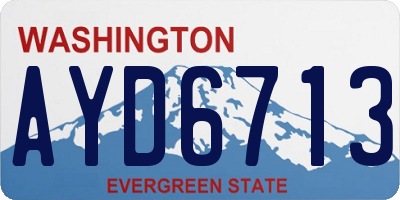 WA license plate AYD6713