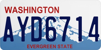 WA license plate AYD6714
