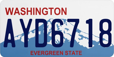 WA license plate AYD6718