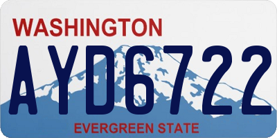 WA license plate AYD6722