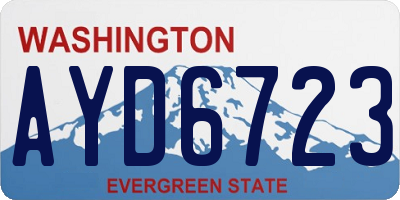 WA license plate AYD6723