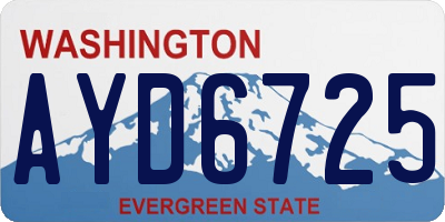 WA license plate AYD6725