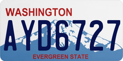 WA license plate AYD6727