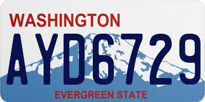 WA license plate AYD6729