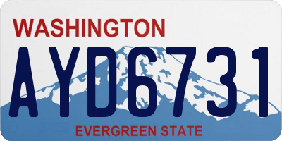 WA license plate AYD6731