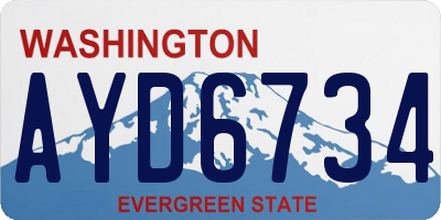 WA license plate AYD6734