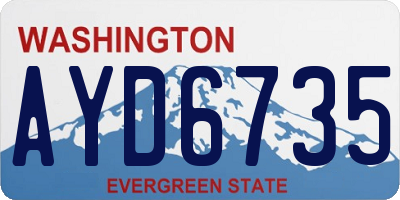 WA license plate AYD6735