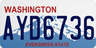 WA license plate AYD6736
