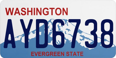 WA license plate AYD6738