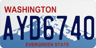 WA license plate AYD6740