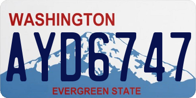 WA license plate AYD6747
