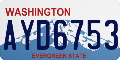 WA license plate AYD6753
