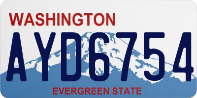 WA license plate AYD6754