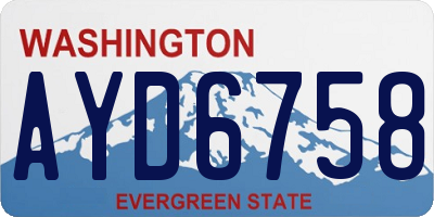 WA license plate AYD6758