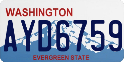 WA license plate AYD6759