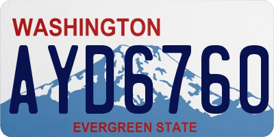 WA license plate AYD6760