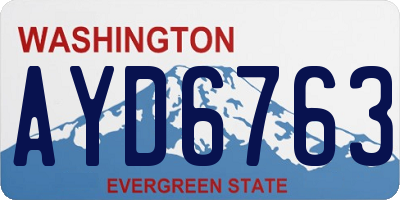 WA license plate AYD6763