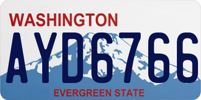 WA license plate AYD6766