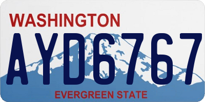 WA license plate AYD6767