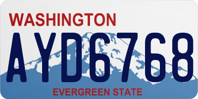 WA license plate AYD6768