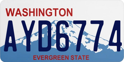 WA license plate AYD6774