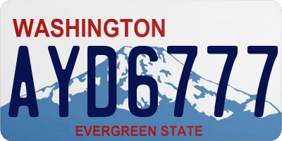 WA license plate AYD6777