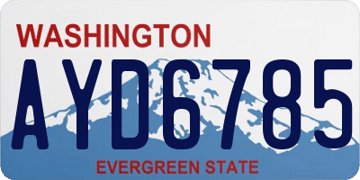 WA license plate AYD6785