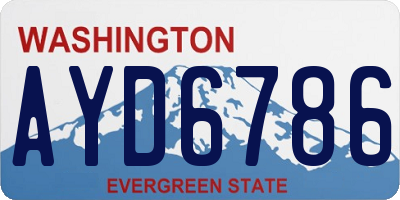 WA license plate AYD6786