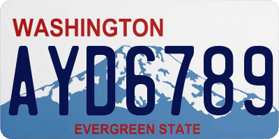 WA license plate AYD6789