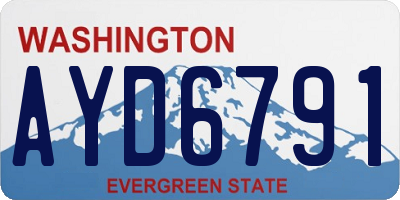 WA license plate AYD6791