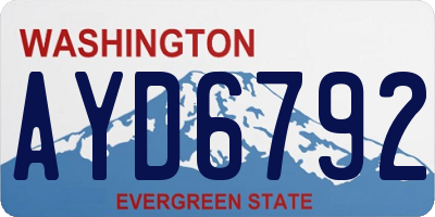 WA license plate AYD6792