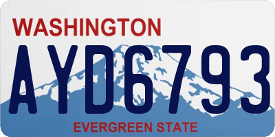 WA license plate AYD6793