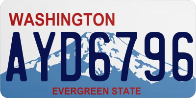 WA license plate AYD6796