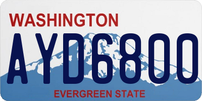 WA license plate AYD6800