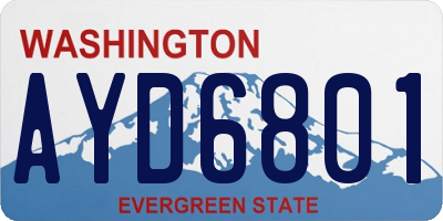 WA license plate AYD6801
