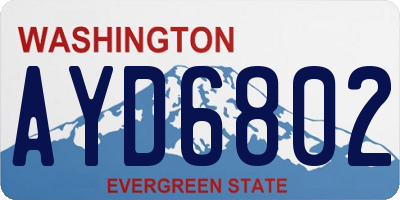 WA license plate AYD6802