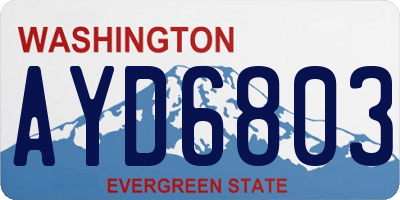 WA license plate AYD6803