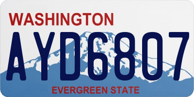 WA license plate AYD6807