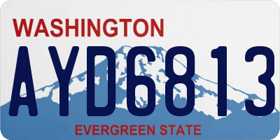 WA license plate AYD6813