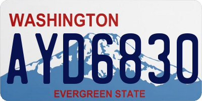 WA license plate AYD6830