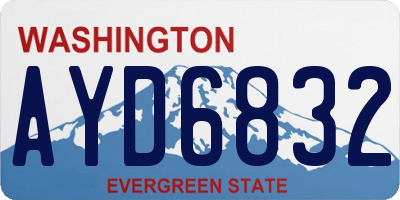 WA license plate AYD6832