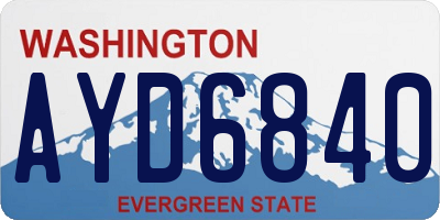 WA license plate AYD6840