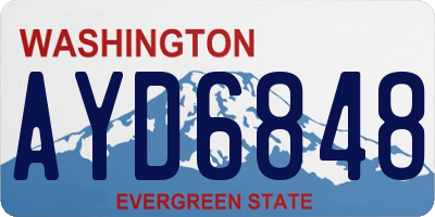 WA license plate AYD6848